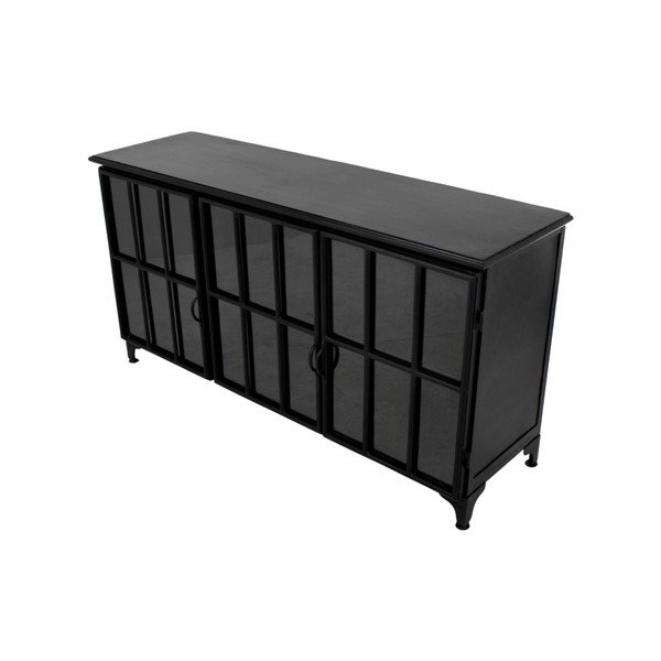 Comodă din metal și sticlă HSM collection Manhattan, negru-image-1