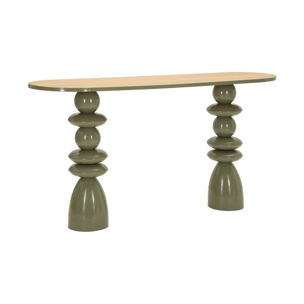 Masă consolă verde din metal 45x150 cm Metal Console – Mauro Ferretti