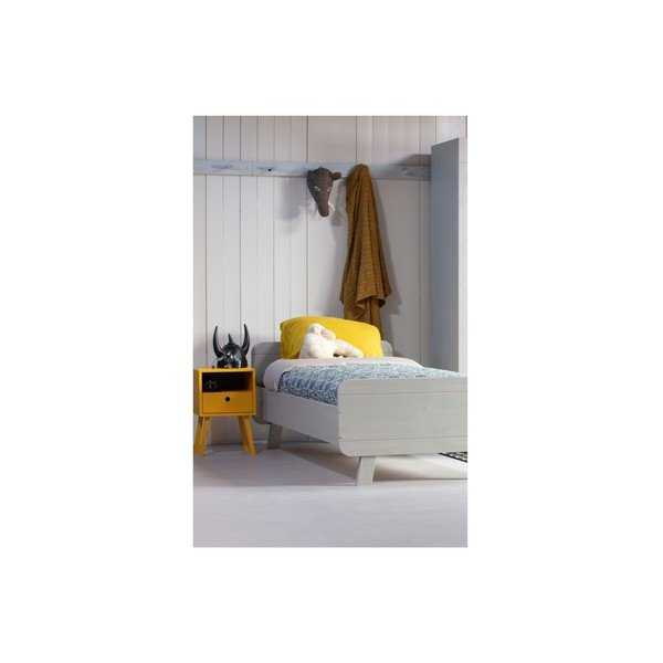 Noptieră din lemn masiv de pin WOOOD Sammie, galben-image-4