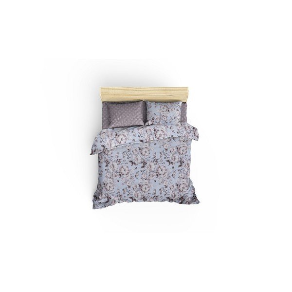 Lenjerie de pat din bumbac satinat cu cearșaf Nazenin Home Spek, 200 x 220 cm-image-1