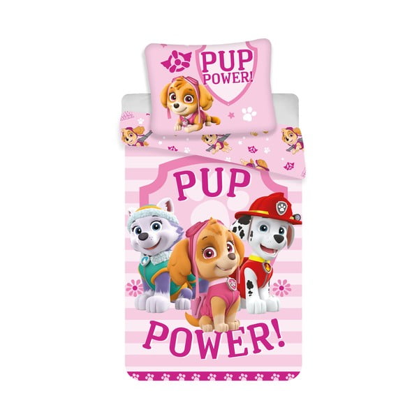 Lenjerie de pat pentru copii din bumbac pentru pat de o persoană 140x200 cm Paw Patrol – Jerry Fabrics