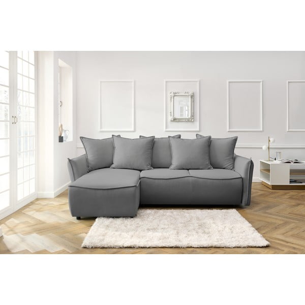 Colțar gri deschis extensibil (colț  pe partea stângă ) Leon – Bobochic Paris-image-1