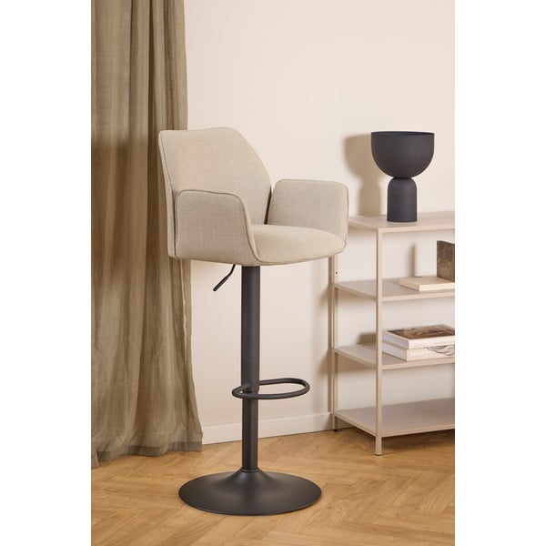 Scaun de bar bej cu înălțime ajustabilă, cu cotiere (înălțime șezut 85 cm) Glenda – Actona-image-1