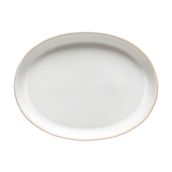 Platou pentru servire din gresie ceramică, 34 x 24,7 cm, alb