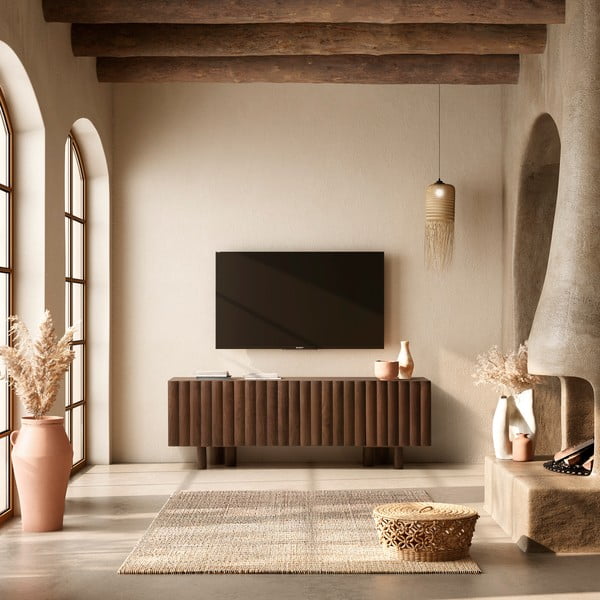 Comodă TV maro din lemn de mango 160x55x40 cm Tamira – MOME-image-1