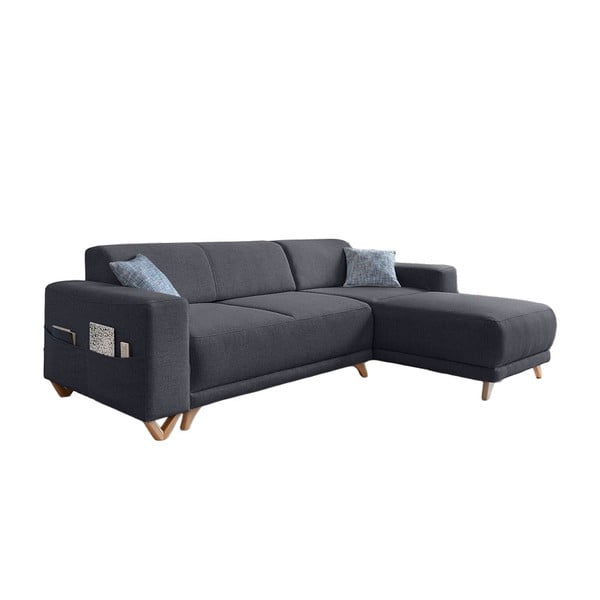 Colțar gri antracit extensibil/cu spațiu de depozitare Classy Sophie – Miuform