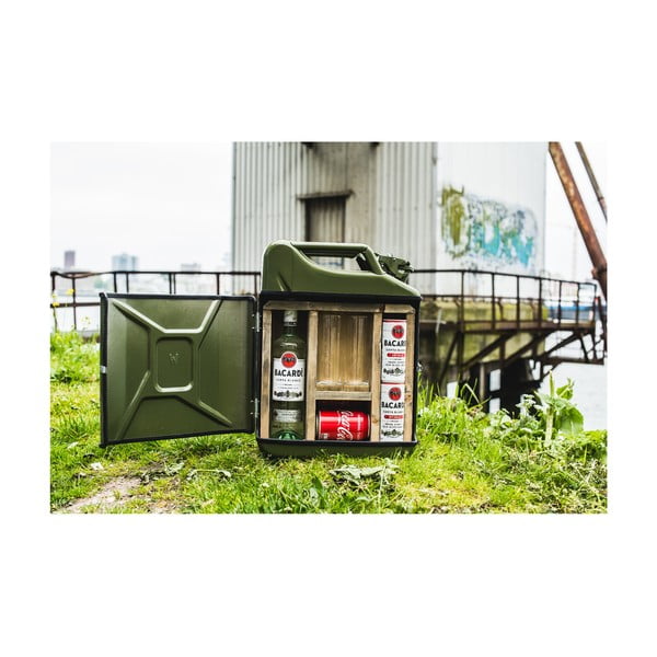 Set bar în formă de canistră cu 2 pahare Designed By Man, verde-image-4