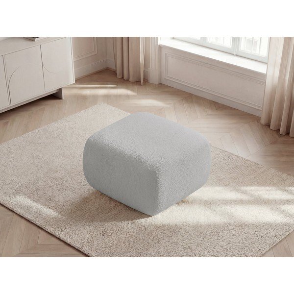 Taburet gri deschis cu tapițerie din țesătură bouclé Montaigne – Bobochic Paris-image-4