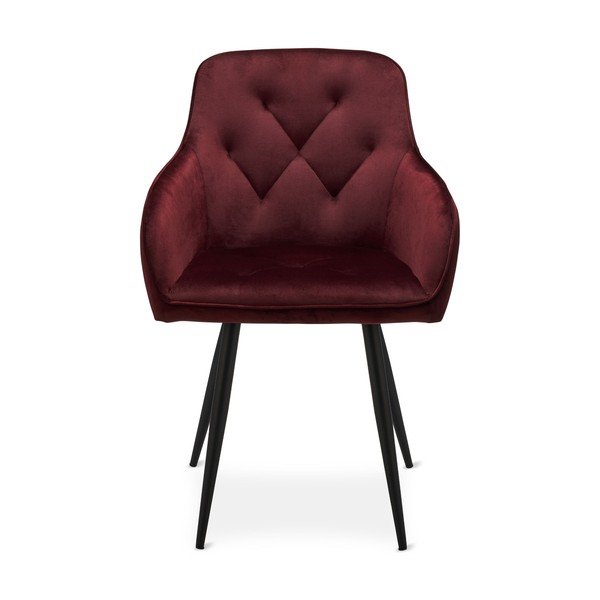 Scaune de dining burgundy 2 buc. din catifea Nadja – Furnhouse-image-1