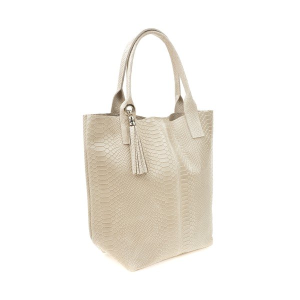 Geantă shopper din piele Renata Corsi Lola, bej-image-2
