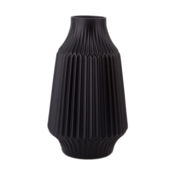 Vază din sticlă PT LIVING Stripes, Ø 16 cm, negru