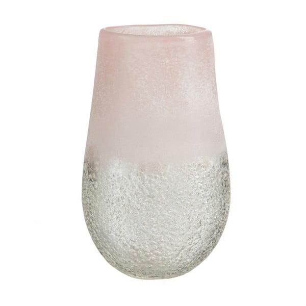 Vază din sticlă J-Line Oval Pink, înălțime 31 cm