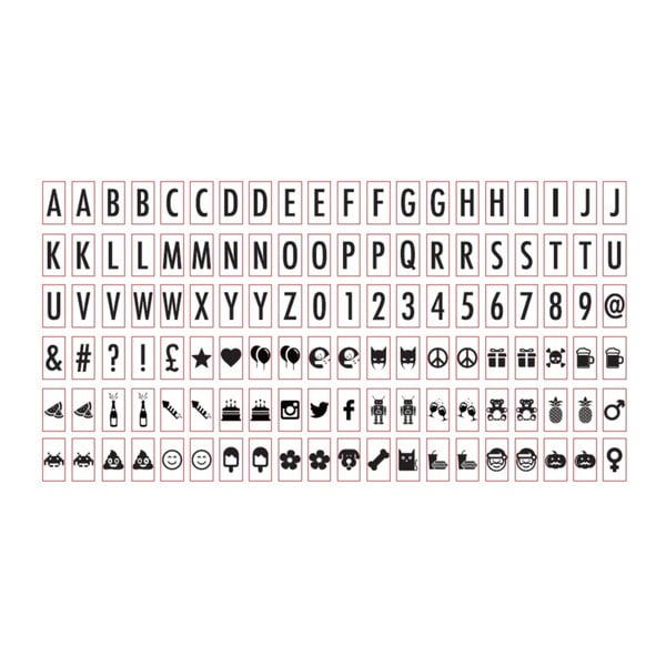 Set 120 caractere pentru cutia luminată Gingersnap Black Letters II
