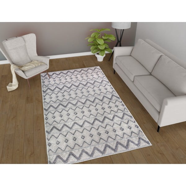 Covor gri lavabil 120x180 cm Zig Zag – Vitaus-image-1