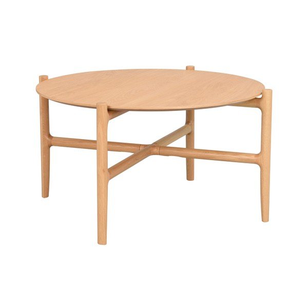 Masă de cafea din lemn de stejar natural Rowico Holton, ø 80 cm-image-2