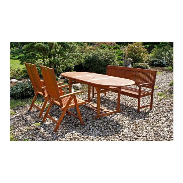 Bancă de grădină cu 3 locuri din lemn de eucalipt  Stockholm - Garden Pleasure-image-2