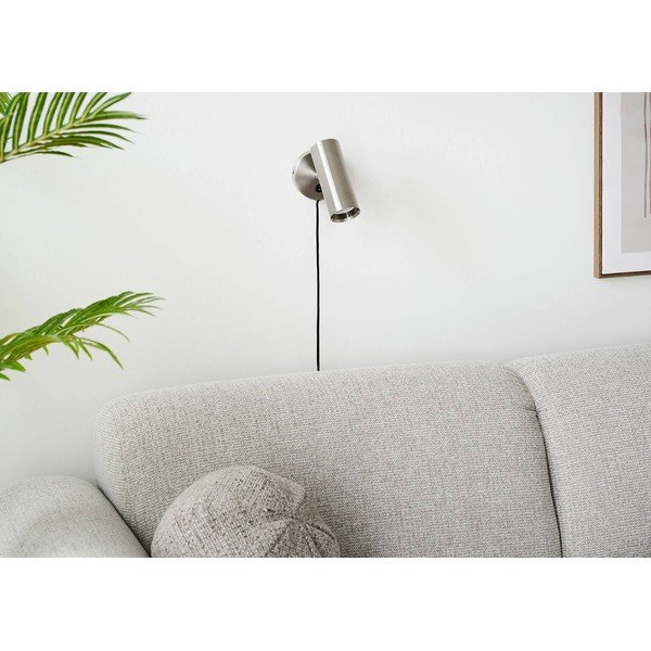 Aplică de perete argintie din oțel cu alimentare la priză Paris – House Nordic-image-1