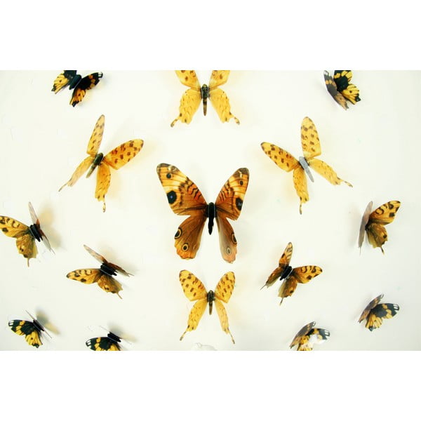 Set 18 autocolante cu efect 3D Ambiance Butterflies Yellow-image-2
