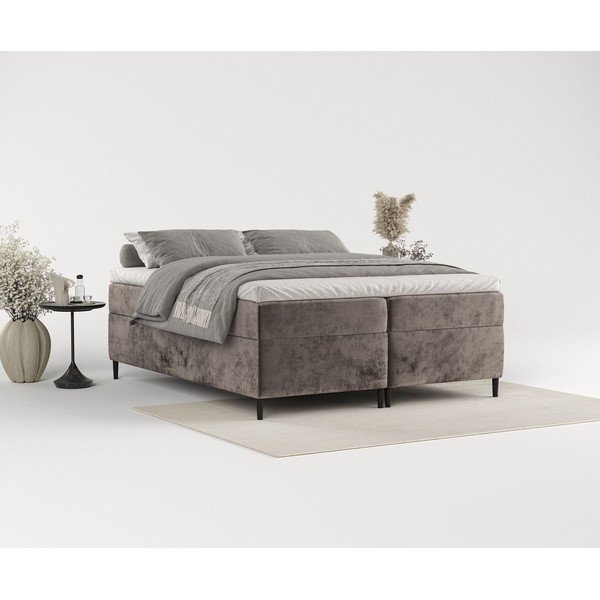 Pat boxspring maro cu spațiu de depozitare 180x200 cm Araya – Maison de Rêve-image-1