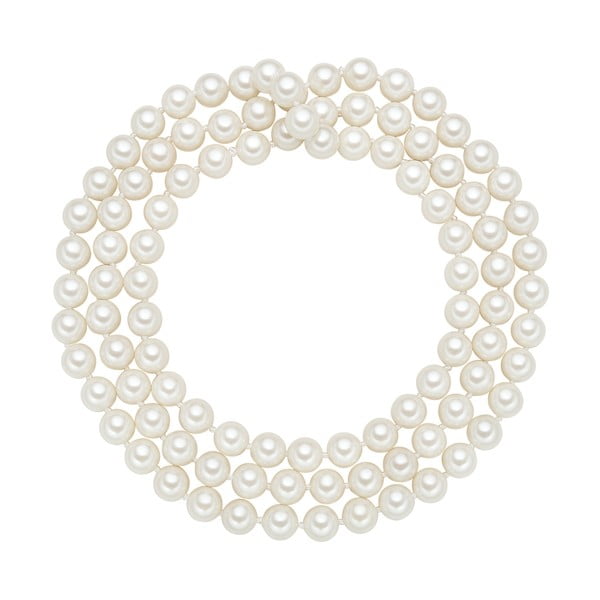 Lănțișor cu perle albe ⌀ 8 mm Perldesse Muschel, lungime 90 cm