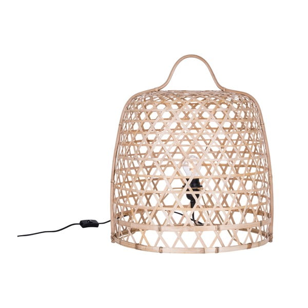 Lampadar din bambus Canett Octavio, diametru 45 cm, culoare deschisă