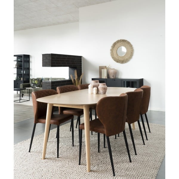 Scaune de dining maro coniac 4 buc. Pisa – House Nordic-image-1