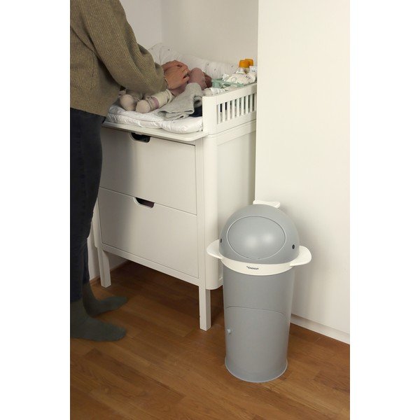 Coș de gunoi gri închis pentru scutece din plastic 25 l Whale – Kindsgut-image-3