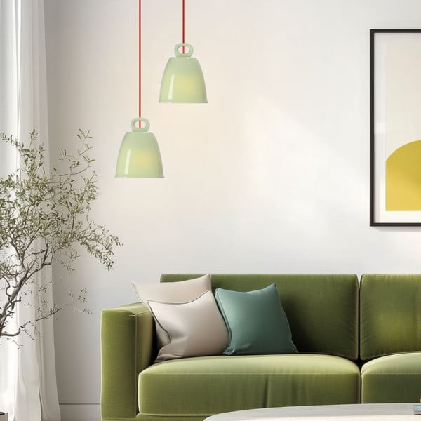Lustră verde cu abajur din ceramică Sewilla – Candellux Lighting-image-1
