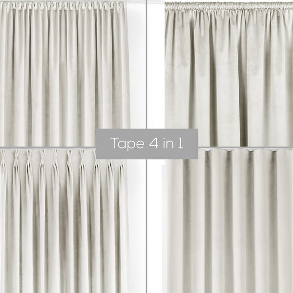 Draperie crem dimout (semi-opacă) din catifea 400x225 cm Velto – Filumi-image-1