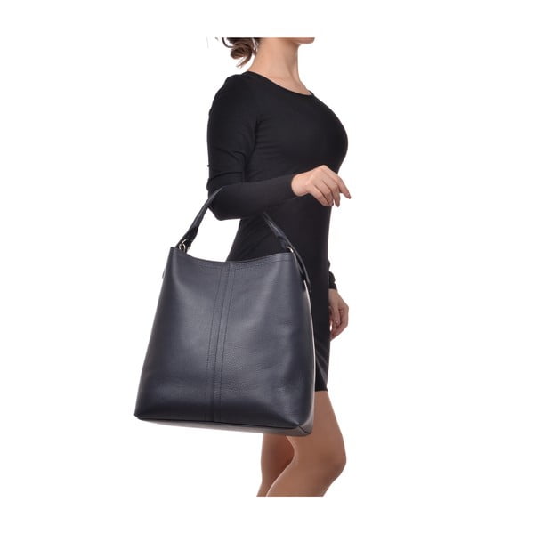 Geantă din piele Sofia Cardoni Holla, albastru închis-image-2