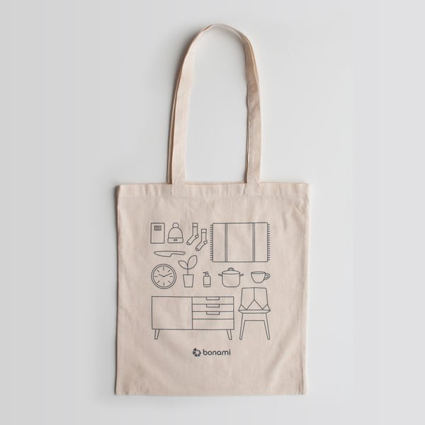 Sacoșă din pânză Bonami, crem-image-1