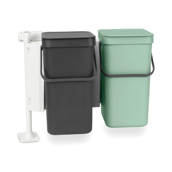 Coș de gunoi verde mentă/gri închis de reciclat/ încorporat din plastic 24 l Sort & Go – Brabantia