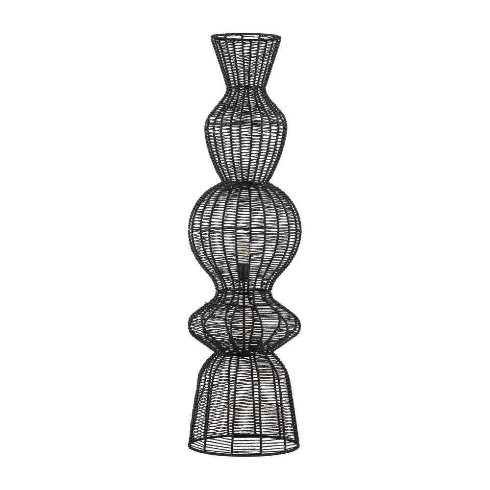 Lampadar negru mat cu tapițerie din frânghie (înălțime 136 cm) Breena – Nova Luce