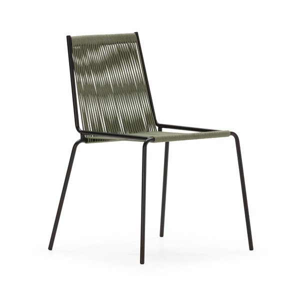 Scaune de dining verzi stivuibile 2 buc. din metal Emily – Marckeric