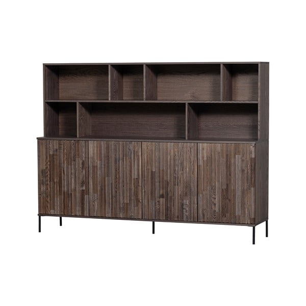 Bibliotecă maro cu aspect de lemn de frasin 200x150x44 cm Gravure – WOOOD-image-3