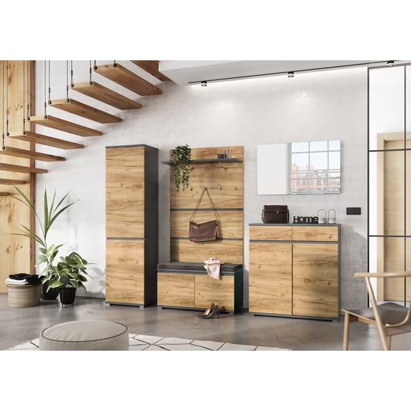 Dulap cu aspect de lemn de stejar 54x200 cm Lissabon - Germania-image-1