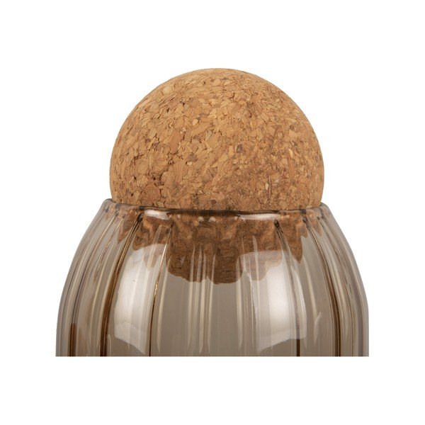 Borcan din sticlă cu capac din plută PT LIVING Gem, înălțime 14 cm, maro-image-3