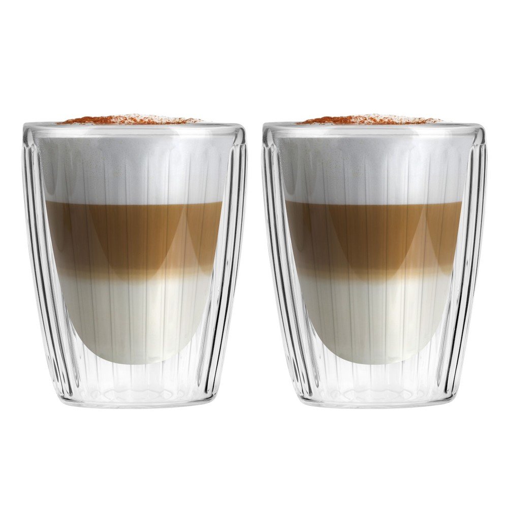 Căni 2 buc. pentru cappuccino din sticlă 250 ml Livio Duo – Vialli Design