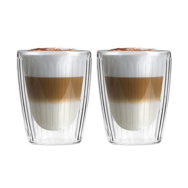 Căni 2 buc. pentru cappuccino din sticlă 250 ml Livio Duo – Vialli Design