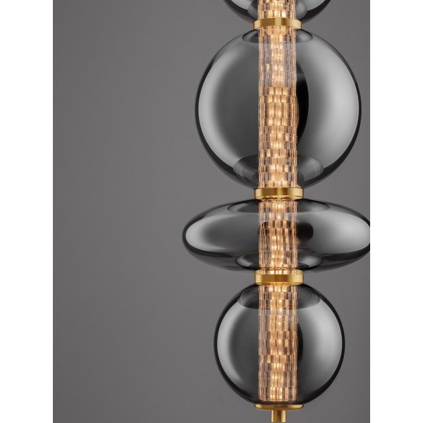 Lustră gri LED din metal cu abajur din sticlă ø 25,5 cm Navi – Nova Luce-image-4