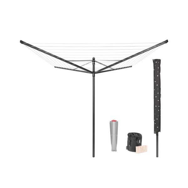 Uscător de rufe gri antracit pentru grădină 50 m Lift-O-Matic – Brabantia