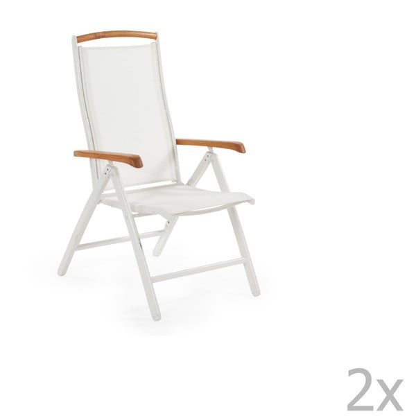 Set 2 scaune de grădină Brafab Andy, alb