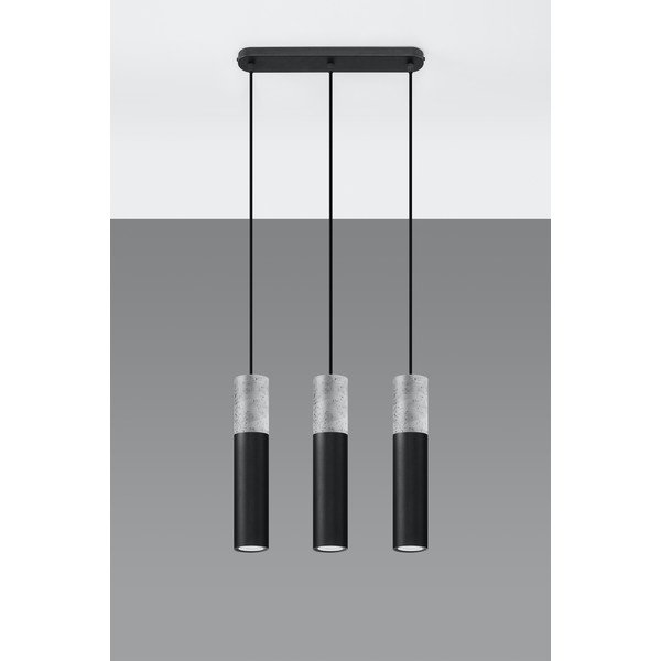 Lustră Sollux Edo, lungime 40 cm, negru-gri-image-3