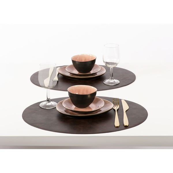 Suport farfurie din imitație de piele ZicZac Troja, 33 x 45 cm, maro închis-image-2