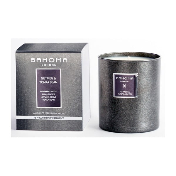 Lumânare parfumată Bahoma, nucșoară și tonka,  ardere 75 de ore