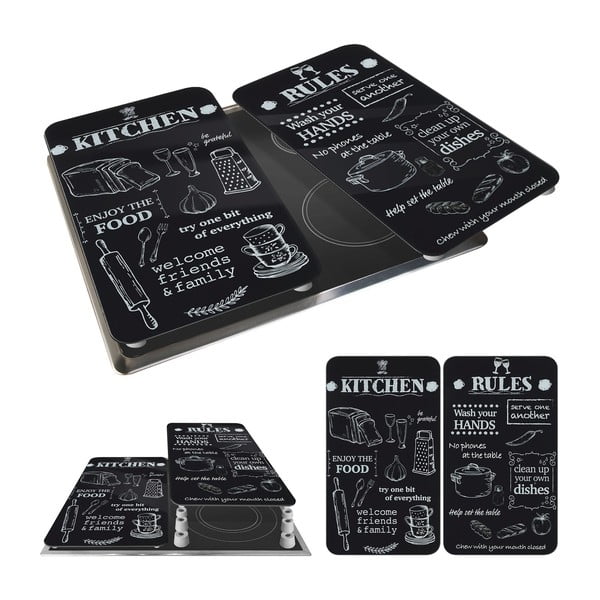 Protecții de aragaz 2 buc. din sticlă temperată 52x30 cm Kitchen Rules – Maximex-image-3