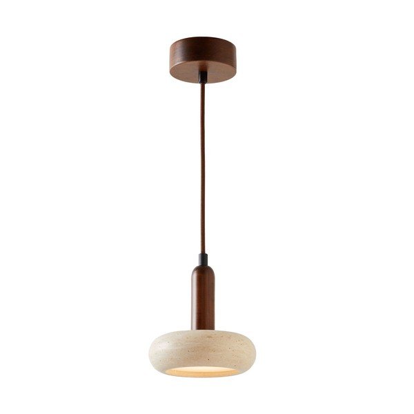 Lustră maro/bej LED cu abajur din piatră ø 15 cm Karo – Opviq lights
