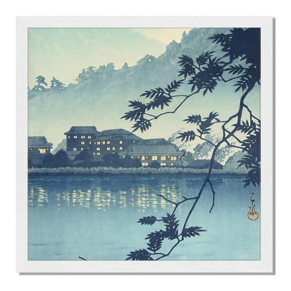 Tablou înrămat Liv Corday Asian Blue Lake, 40 x 40 cm