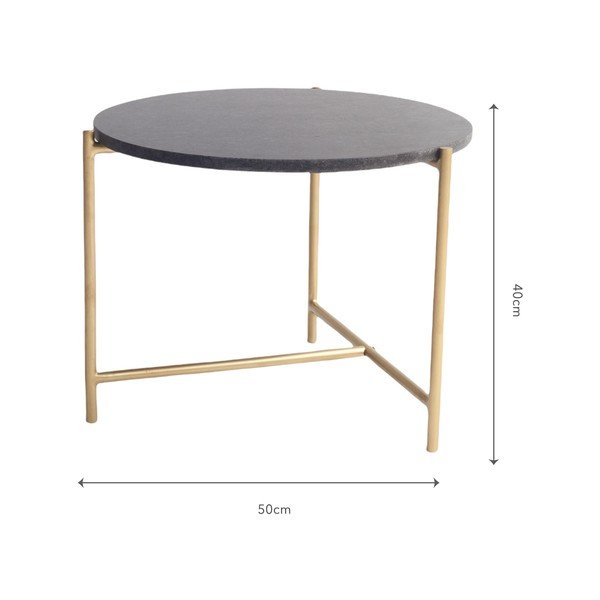 Măsuță de cafea neagră rotundă din marmură ø 50 cm Morgans – Really Nice Things-image-4