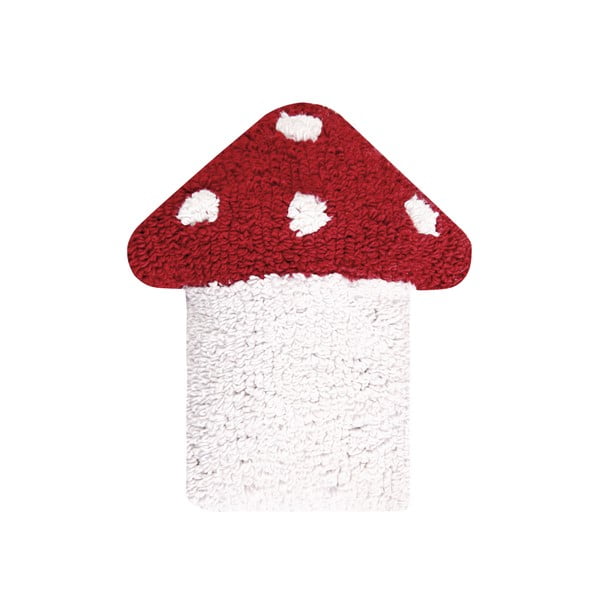 Pernă din bumbac Happy Decor Kids Mushroom, 30 x 35 cm, alb - roșu